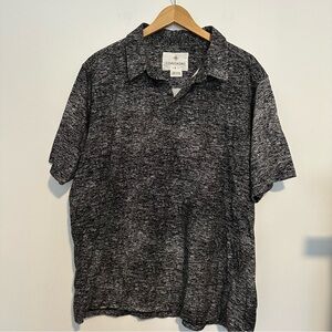 NWOT coastaoro men’s black and white speckled polo short sleeve shirt XL